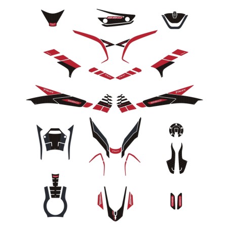 Kit de pegatinas 3D rojas para protección de scooter compatible con Yamaha Tmax 560 2022-23