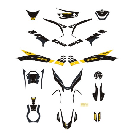 Kit de pegatinas de protección scooter 3D amarillo compatible con Yamaha Tmax 560 2022-23