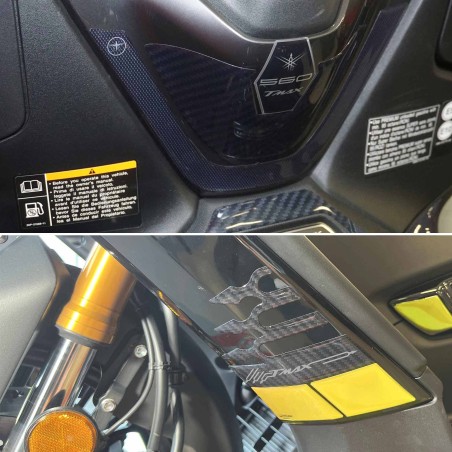 Kit de pegatinas de protección scooter 3D amarillo compatible con Yamaha Tmax 560 2022-23