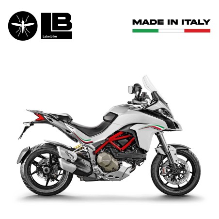 Kit ADESIVI 3D TRICOLORE PROTEZIONI Coda per MOTO DUCATI MULTISTRADA 1200 Italia 2010-2014