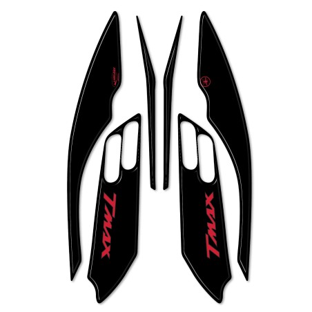 KIT DE PEGATINAS Boomerang en RESINA DE CARBONO 3D TMAX para YAMAHA T max 500 2001-2007