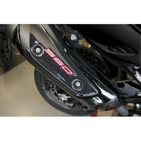Kit ADESIVI GEL 3D compatibili YAMAHA Tmax 560 2020-2021 CARBON LOOK-ROSSO ERGAL