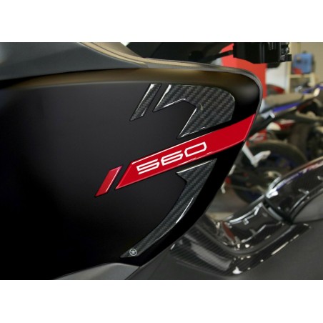 Kit ADESIVI GEL 3D compatibili YAMAHA Tmax 560 2020-2021 CARBON LOOK-ROSSO ERGAL