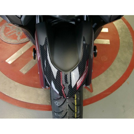 Kit ADESIVI GEL 3D compatibili YAMAHA Tmax 560 2020-2021 CARBON LOOK-ROSSO ERGAL