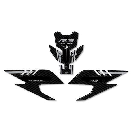 Kit Adesivi gel 3D Protezioni Serbatoio moto compatibili Yamaha YZF R3 2019-2023