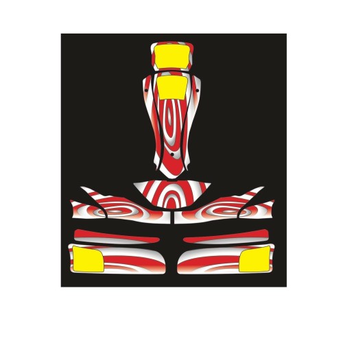 Crystal Go-Kart Sticker Kit for Fairings FP7 GoKart 100-120-150 Red-White