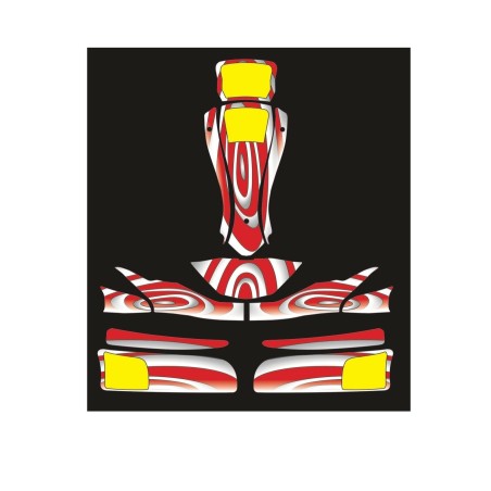 Crystal Go-Kart Sticker Kit for Fairings FP7 GoKart 100-120-150 Red-White