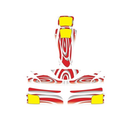 Crystal Go-Kart Sticker Kit for Fairings FP7 GoKart 100-120-150 Red-White