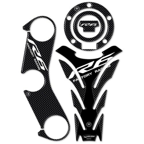 KIT ADESIVI in GEL 3D CARBON LOOK COMPATIBILI per MOTO YAMAHA YZF R6 2017-2020
