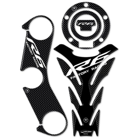 KIT DE ADHESIVOS DE GEL CON ASPECTO DE CARBONO 3D COMPATIBLES PARA MOTOCICLETAS YAMAHA YZF R6 2017-2020