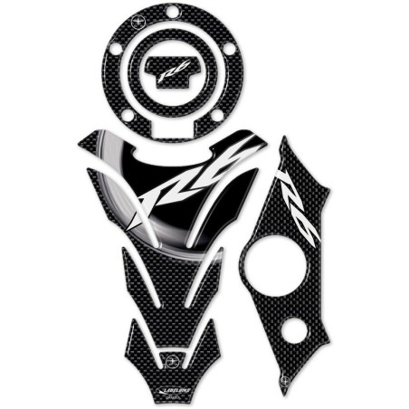 KIT ADESIVI in gel 3D compatibil per MOTO YAMAHA YZF R6 2003 - 2004 carbon look 