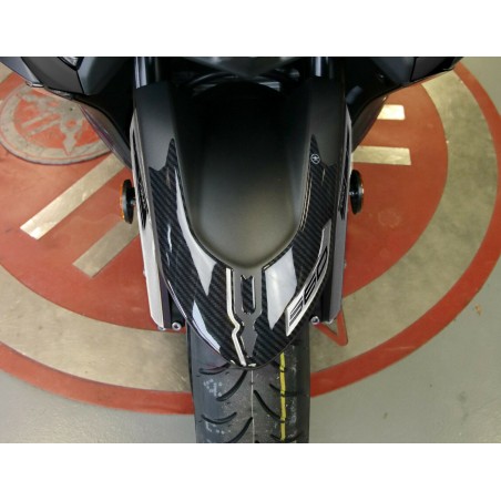 Kit ADESIVI in GEL 3D compatibili YAMAHA Tmax 560 2020-2021 CARBON LOOK-ARGENTO 
