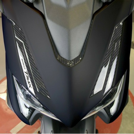 Kit ADESIVI in GEL 3D compatibili YAMAHA Tmax 560 2020-2021 CARBON LOOK-ARGENTO 