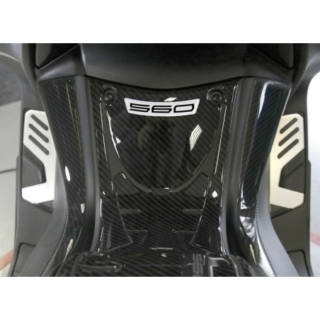Kit ADESIVI in GEL 3D compatibili YAMAHA Tmax 560 2020-2021 CARBON LOOK-ARGENTO 