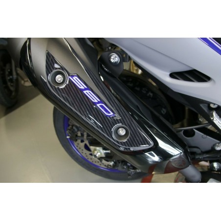 Kit PEGATINAS DE GEL 3D compatible con YAMAHA Tmax 560 2020-21 look carbono-metal azul