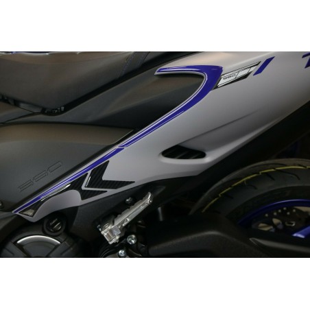 Kit PEGATINAS DE GEL 3D compatible con YAMAHA Tmax 560 2020-21 look carbono-metal azul
