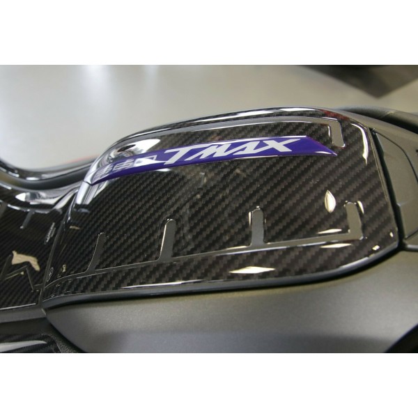3D-GEL-AUFKLEBER-Set, kompatibel mit Yamaha Tmax 560 2020–21, Carbon-Look, blaues Metall