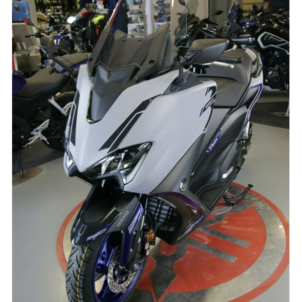 3D-GEL-AUFKLEBER-Set, kompatibel mit Yamaha Tmax 560 2020–21, Carbon-Look, blaues Metall