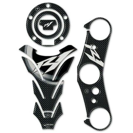 KIT ADESIVI in gel 3D per MOTO compatibili YAMAHA YZF R1 2007-2008 CARBON LOOK