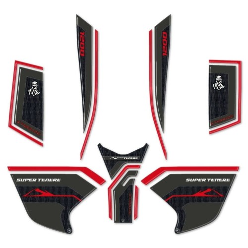 KIT ADESIVI in gel 3D PROTEZIONI PER MOTO compatibili YAMAHA SUPER TENERE rosso