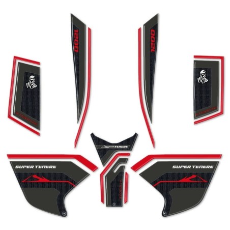 KIT ADESIVI in gel 3D PROTEZIONI PER MOTO compatibili YAMAHA SUPER TENERE rosso