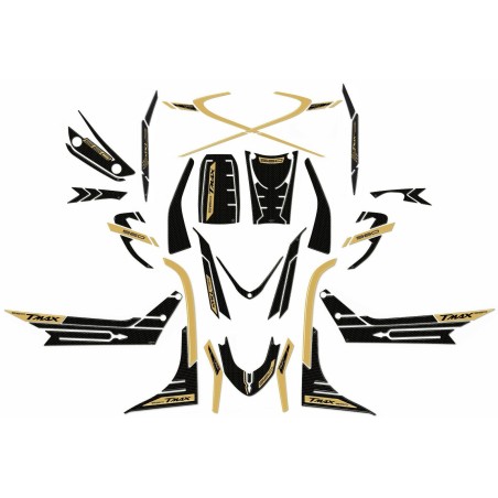 3D RESIN STICKERS kit compatible with YAMAHA Tmax 560 2020-2021 CARBON LOOK-GOLD