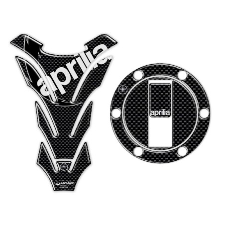 PEGATINAS/KIT PEGATINAS en PROTECCIÓN DEPÓSITO DE RESINA DE CARBONO 3D para MOTO APRILIA