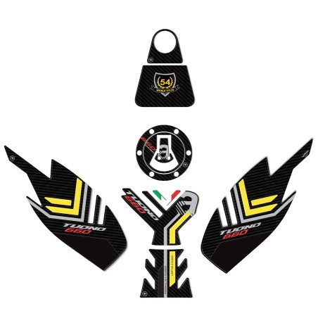 Kit completo adesivi 3D compatibili con Aprilia Tuono 660 giallo 2021-2023