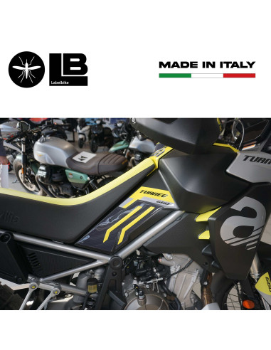 Complete 3D sticker kit for motorbikes compatible with Aprilia Tuareg 660 yellow 2022