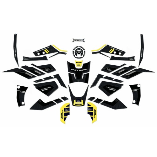 KIT DE PEGATINAS 3D completo para MOTO compatibles con SUZUKI V-STROM 1050 VSTROM - AMARILLO 