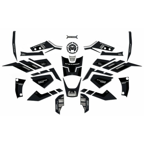 Kit completo adesivi 3d per moto compatibili SUZUKI V-STROM 1050 vstrom argento 