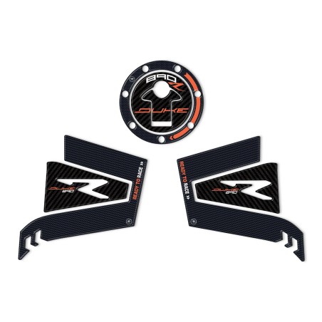 KIT di 3 ADESIVI gel 3D PROTEZIONI SERBATOIO per moto compatibili KTM 890 DUKE R