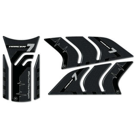 Kit di 3 adesivi per serbatoio moto in resina gel 3D compatibile Yamaha Tracer 7