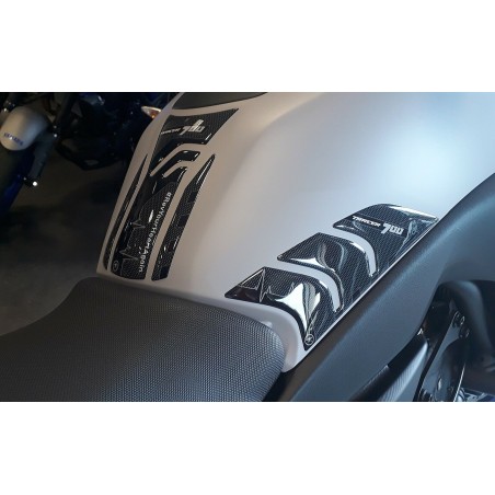 Kit de 3 pegatinas para depósito de moto en resina gel 3D compatibles con Yamaha Tracer 700