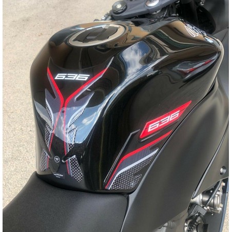 Kit de gel 3D para protectores de depósito de moto compatible con Kawasaki ZX-6R ninja 636-rojo