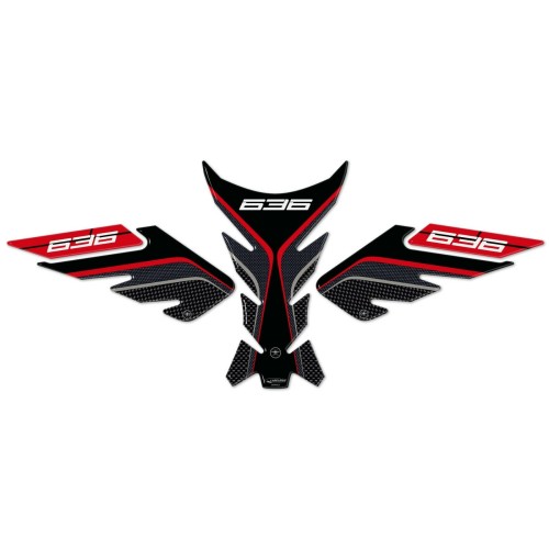 3D-Gel-Kit für Motorrad-Tankschutz, kompatibel mit Kawasaki ZX-6R ninja 636-Rot 2