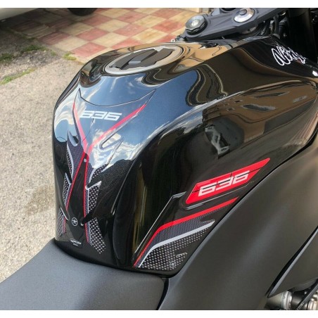Kit de gel 3D para protectores de depósito de moto compatible con Kawasaki ZX-6R ninja 636-rojo