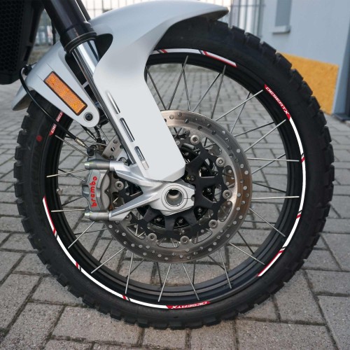 Kit tiras adhesivas para llantas de moto 21-18 compatibles con Ducati Desertx