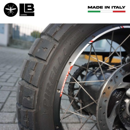 Adhesive strips kit for 21-18 motorcycle wheel rims compatible with Ducati Desertx