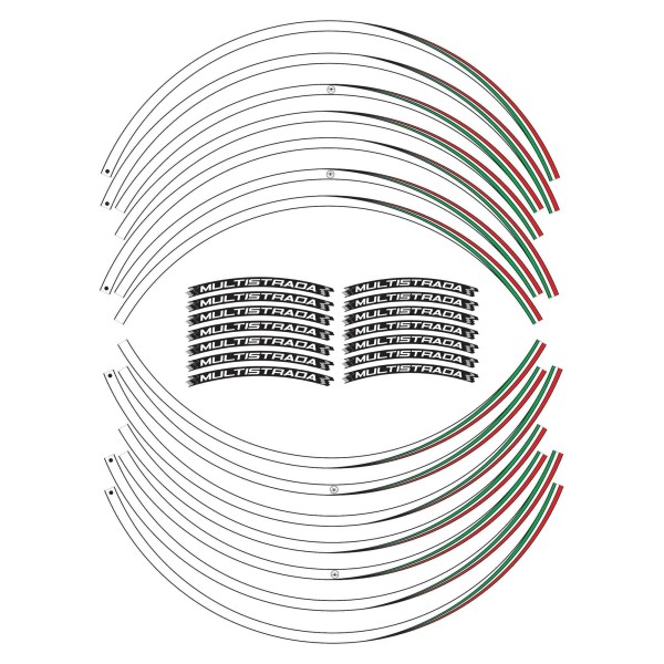 Kit strisce adesive cerchi ruote moto 17" compatibili con Ducati Multistrada 