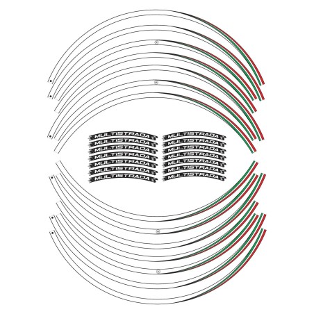 Kit de tiras adhesivas para llantas de moto de 17" compatibles con Ducati Multistrada 
