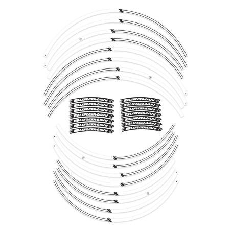 Kit tiras adhesivas para llantas de scooter compatible con Suzuki Burgman 400 1998-2006