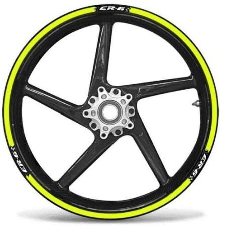 ADHESIVE STRIPS KIT compatible with 17 KAWASAKI MOTORCYCLE RIMS ER6N ER6F FLUO YELLOW