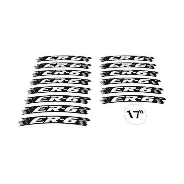 KLEBESTREIFEN-KIT kompatibel mit 17 KAWASAKI-MOTORRADFELGEN ER6N ER6F FLUO GELB