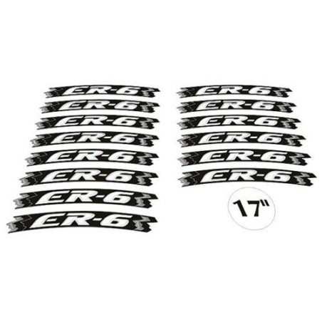 KIT TIRAS ADHESIVAS compatible con 17 LLANTAS MOTO KAWASAKI ER6N ER6F AMARILLO FLUO