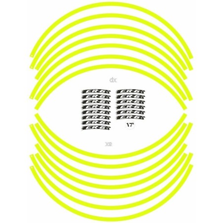 ADHESIVE STRIP KIT kompatibel mit 17 RIMS MOTORCYCLE KAWASAKI ER6N ER6F YELLOW FLUO