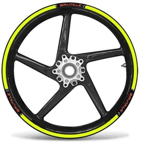 KIT STRISCE ADESIVE compatibili CERCHI 17 MOTO MV AGUSTA BRUTALE - GIALLO FLUO
