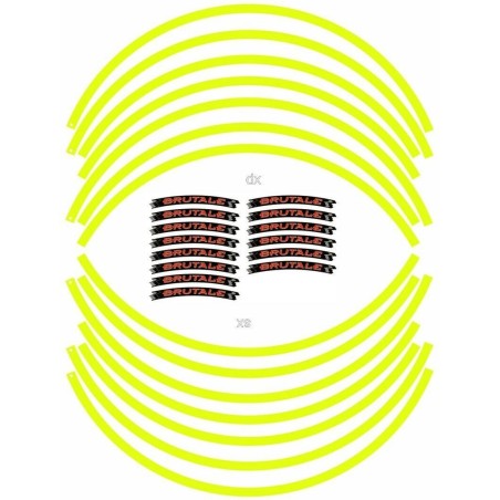 KIT ADHESIVE STRIPES compatible with 17 RIMS MV AGUSTA BRUTALE - YELLOW FLUO