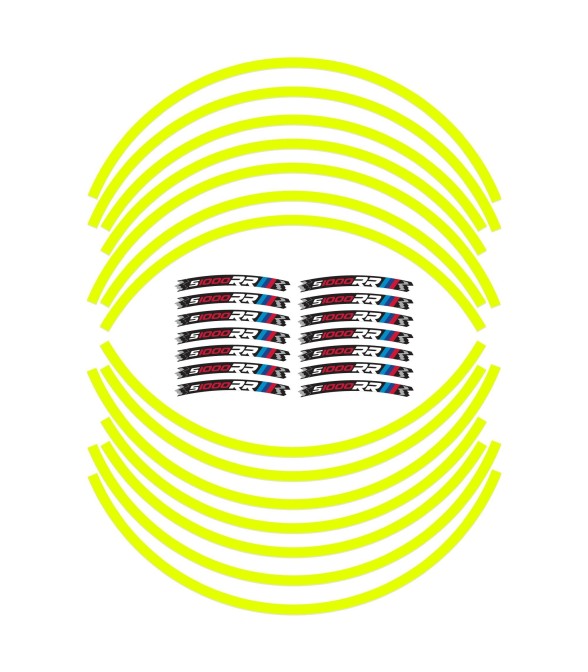 KLEBEBAND KIT KOMPATIBEL MIT 17 FELGEN BMW S1000RR FLUO GELB