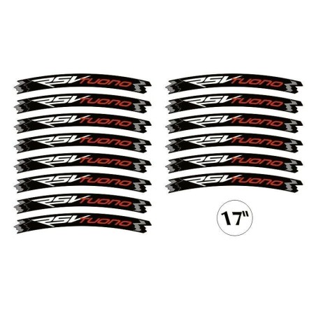KIT TIRAS ADHESIVAS compatible para LLANTAS MOTO 17 APRILIA RSV TUONO AMARILLO FLUO